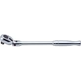Ko-ken 4774P-450 1/2 Sq. Dr. Flexible Head Ratchet Handle | 24-tooth flexible head ratchet with polished handle and 450mm overall length.