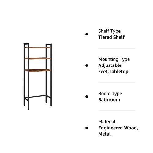 HOOBRO Over The Toilet Storage, 3Tier Industrial Over Toilet Bathroom