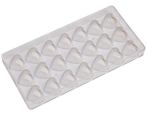 Polycarbonate Chocolate Mold by NuEmporia for Pralines, Truffles, Sweets, Candies, Bonbons: Heart Shape. Food Safe, BPA-Free Polycarbonate Plastic