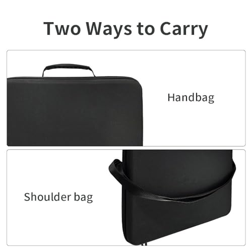 CENXI Carrying Case for PS5 SLIM, Protective Travel Bag for PS5 Console Controller, Large Capacity Storage Case Compatible with Playstation 5 Games Accessories Disk Digital Edition (Grey storage bag)