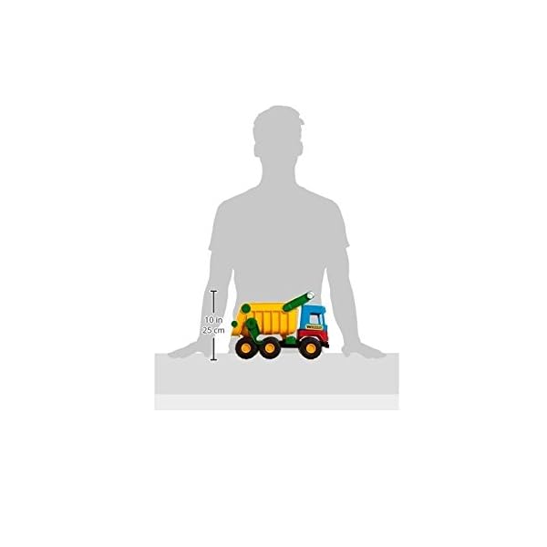 Wader 32051 - Middle Truck Kipper mit arretierbarer Mulde, gelb, Spielzeugauto ab 12 Monaten, ca. 43 cm, ideal als Geschenk zum Geburtstag, zu Ostern oder Weihnachten zum phantasie Bunt – Bild 5