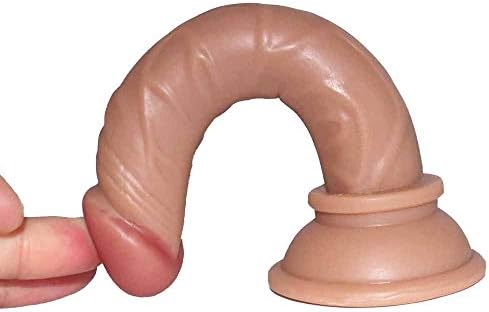 Happy Gifts 6 Inch Soft Ðíl'dɔ with Suction Cup Real Feel Skin Body Care Tool,Beginner's Lifelike Suction Cup Tools(Color:Coffee)