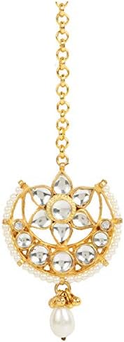 Bridal Sets maang Tikka tika for Wedding Indian Jewelry for Women (Kundan Sunflower)