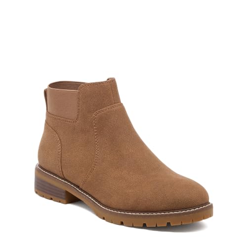 Women's Ankle Booties Faux Suede Low Block Heel Side Zipper Casual Shoes at Amazon