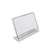 Azar Displays 112742 Horizontal Slanted, L-Shape 3-Inch Width by 2-Inch Height Acrylic Sign Holder, 10-Pack, Clear