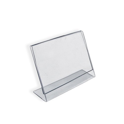 UPC 736211130167, Azar 112742 Horizontal Slanted, L-Shape 3-Inch Width by 2-Inch Height Acrylic Sign Holder, 10-Piece Set