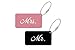 Sofi Weddings Elegant Mr Mrs Luggage Tags for Weddings & Bridal Shower Gifts Metal Finish (Pink & Black, 1 Mr. & 1 Mrs.)