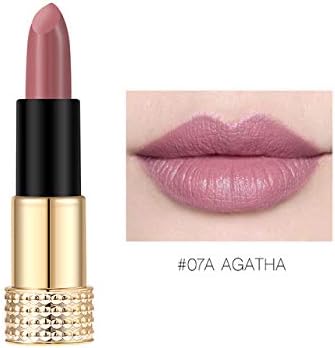 Otwoo Rouge à Lèvres Mat Marron Rosé Naturel Waterproof Longue Durée Collection Gold