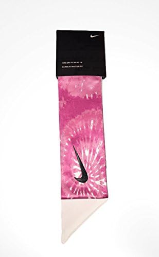 Pink Graphic Tie Dye Custom Nike Dri-Fit Head Tie Headband - White Black Light Pink