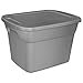 Case of 8, 18 Gallon Durable Construction Molded-in Handles Tote Box- Steel, Gray