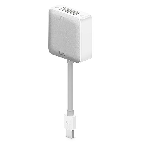 iLuv Mini DisplayPort/Thunderbolt to DVI adapter with aluminum finish, shielded cable, and 1920 x 1080 HD resolution for Mac computers and DVI Monitor - no extra power or driver required (2.4")