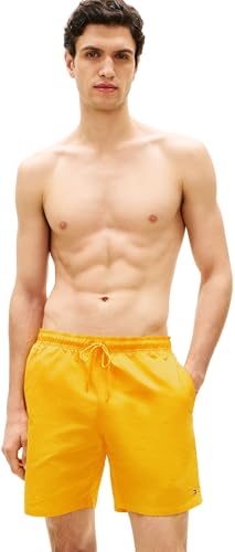 Uomo Pantaloncino da Bagno Long Drawstring con Logo, Giallo (Sunshower), M