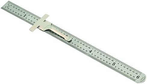 6" Stainless Steel Sliding Pocket Ruler, SAE &amp; metric