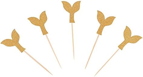 Zamango Mermaid Tail Cupcake Toppers Cake Picks Sea Theme Party Decoration,10pcs