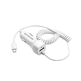 USB Type C Car charger, Getwow Universal Dual USB Car Charger with Built-in 6ft USB C Cable for Samsung Galaxy Note8, Galaxy S8 / S8 Plus, LG G6 / G5, Google Pixel, Nexus 6P / 5X, Moto Z (White)
