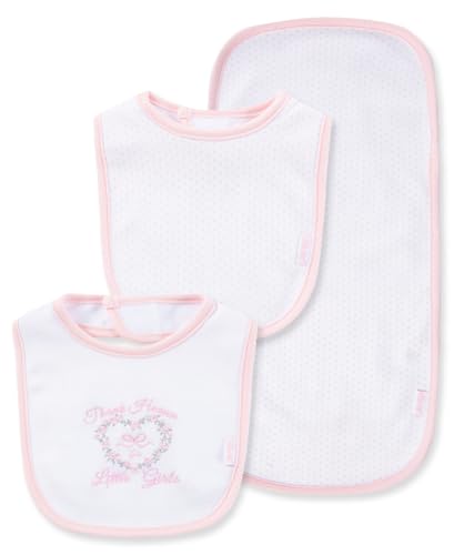 Little Me Clothes for Baby Boys’ and Girls’ 3-Piece Bib and Burp Sets, 2 Bibs a…