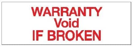 Warranty Void If Broken - Tamper Proof 38mm x 12.7mm Security Labels - Price per Pack of 180 Labels (P/NO. 7829370CTL)