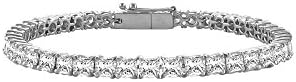Tennis Bracelet 5ct Princess Cut CZ Complete AAACZ Tennis Bracelet on 925 Sterling Silver