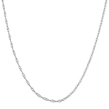 Kooljewelry Sterling Silver 1.1mm Rope Chain Necklace (14, 16, 18, 20, 22, 24 or 30 inch in White, Yellow or Rose)