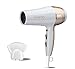 VASLON 1875W Lightweight Negative Ions Hair Blow Dryer with Concentrator Nozzle 2 Speed and 3 Heat Settings Cool shot button DC Motor White (White)