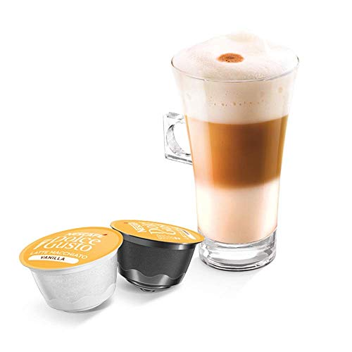 NESCAFÉ Dolce Gusto Latte Macchiato Vanilla, 16 Kaffeekapseln, feines Vanille Aroma und leckerer Milchschaum, Arabica… – Bild 3