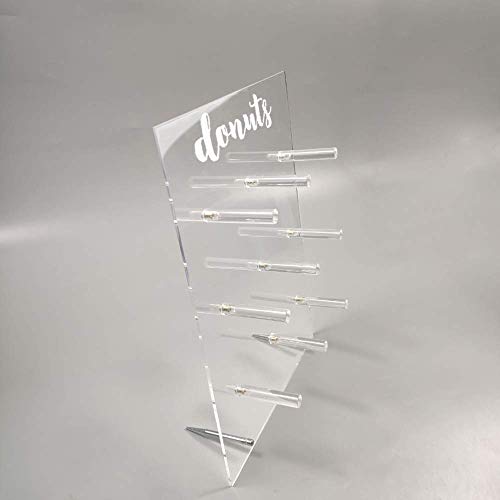 LUGUNU Reusable Acrylic Donut Wall Display On Table Donut Wall for Baby Showers Bridal Shower Wedding Party Birthday Decorations, 9 Pillars, 10 x 14 Inches (Say Donuts, 10 x 14 inches) - Thumbnail 3