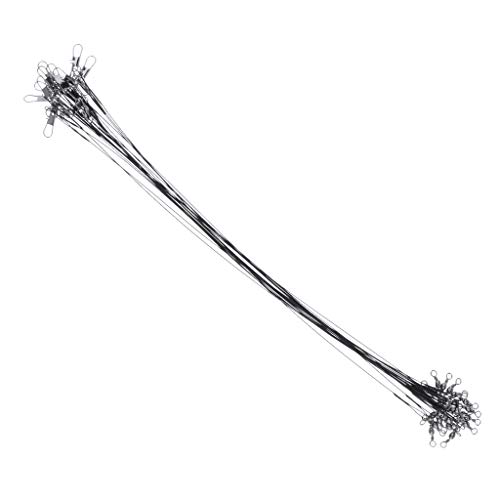 B Blesiya 20 Stück Fishing Stahlvorfach mit Wirbel für Süßwasser & Salzwasser zum Raubfisch(wie Hecht)-Angeln, 30 cm… – Bild 5