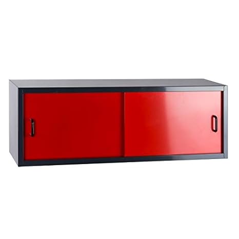 Werkstatt-Hängeschrank mit 2 Schiebetüren, BxTxH: 915x300x320 mm, schwarz/rot