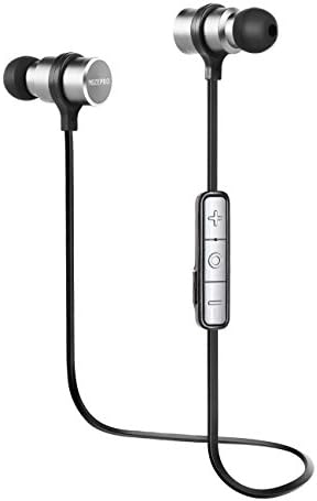 Bluetooth headphones, Wireless Sports Earphones in Ear Earbuds with Built in Mic(IPX5 Waterptoof, aptX Stereo, 6 Hours Playtime, CVC 6.0 Noise Cancelling Mirophone, Magnetic Aluminum design) (Gray)