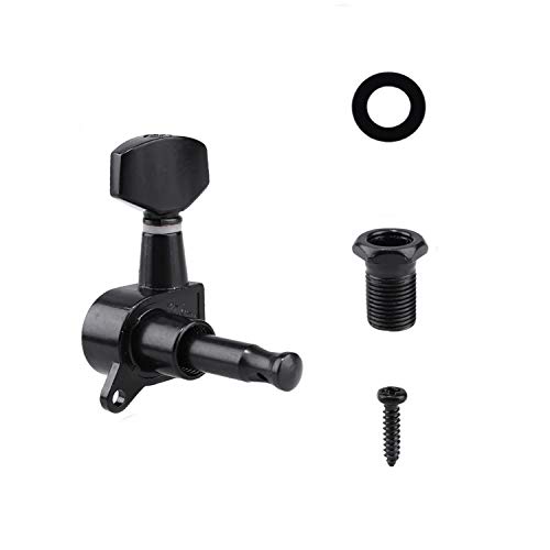 Electric Guitar String Tuning Pegs 6PCS Sealed Machine Head Right Hand Tuners for Electric Guitar, Black - Thumbnail 2