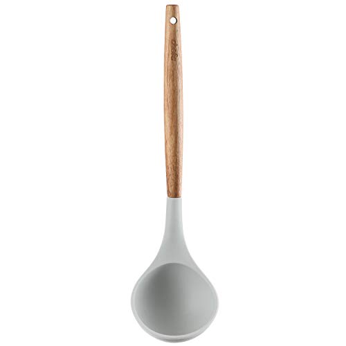 Chefa USA Silicone Soup Ladle with Wooden Handle, NonStick Cookware Heat Resistant Kitchen