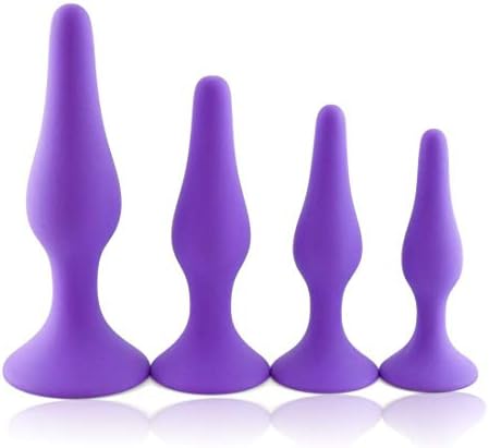 4 Silicone Bu~tt P~lu~g Toys - Stimulator Trainer Kit for Men - 4 pcs Pack - Best Idea for Gift for Female Play