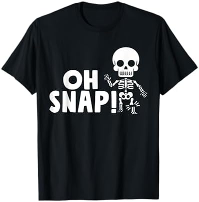 Amazon.com: Halloween Oh Snap Skeleton Broken Leg T-Shirt
