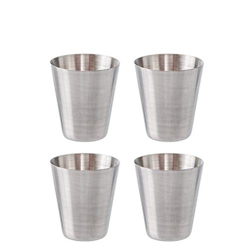 Thirsty Rhino Stainless Steel Shot Glass, 1 Ounce (Set of 4)