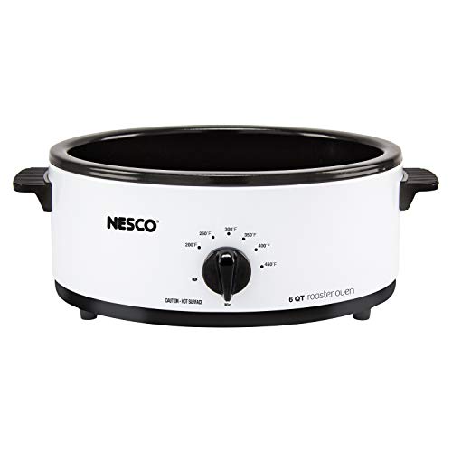 Nesco 481614 Porcelain Roaster Oven, 6 quart, White The Home Kitchen