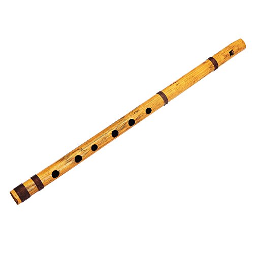 Unique Birthday Gift Ideas 17 Inch Authentic Indian Wooden Bamboo Flute in 'G' Key Fipple Woodwind Musical Instrument Recorder Traditional Bansuri Hand Crafted Novelty Gifts Men Women Kids