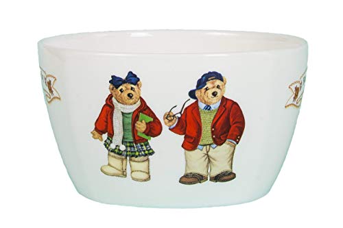 Teddy Bear Bowl: Red and Black, 15 Fl Oz, Premium Ceramic, BPA-Free, Kids Bowl, Cereal Bowl, Multipurpose Bowl