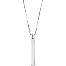 Women's Engravable 925 Sterling Silver Polished 4x29 Narrow Rectangular I.D. Tag Charm on 18