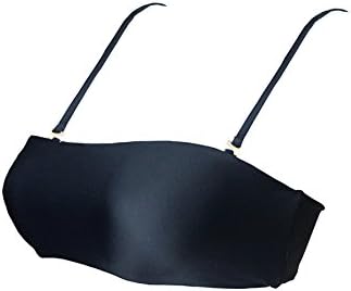 Jonathan Swim Bandeau Bikini Top With Halter No Padding Swimsuit(Black,m)