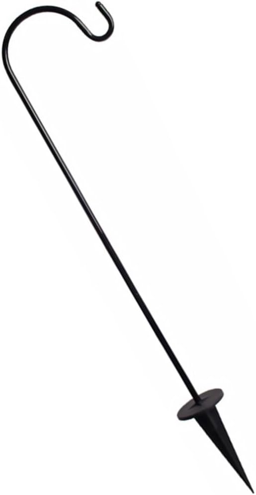 Outdoor Shepherd's Hooks - Yardwe Iron Floor Plug Hummingbird Feeder Stand Shepards Hooks for Outdoor Shepherds Hooks for Outdoor 92 inch Black Shepherd Hook Bird House Pole Nativity Decor Garden to Feed Hanger