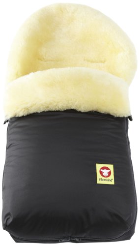 Fareskind Baby Go Cozy Sheepskin Bunting Bag, Black, 0-12 Months
