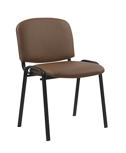 Modern STACKING CHAIRS in TAN/CAMEL PU Leather - for office, training, boardrooms, canteens, community centres and home. Sold in a (PACK of 4) chairs.