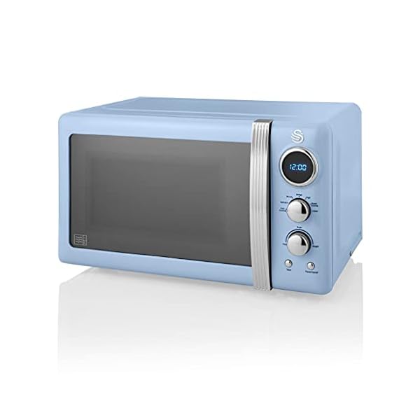 Swan-Retro-Digital-Microwave-Blue-20-L-800-W-6-Power-Levels-Including-Defrost-Setting-SM22030BLN Swan Retro Digital Microwave Blue, 20 L, 800 W, 6 Power Levels Including Defrost Setting, SM22030BLN