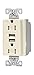 Eaton TR7745LA-BOX Combination USB Charger with Tamper Resistant Receptacle and Box, 15-Amp, Light Almond Finish