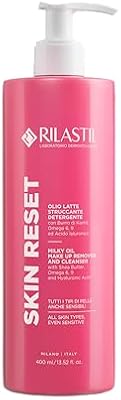Skin Reset Olio Latte Struccante Detergente, Nutriente, Emolliente e Lenitivo, con Burro di Karité, Omega 6-9 e Acido Ialuronico, 400 ml