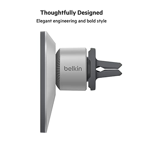 Belkin MagSafe Vent Mount Pro - MagSafe Phone Mount for Car, Magnetic Phone Holder Compatible with iPhone 15, iPhone 15 Plus, iPhone 15 Pro, iPhone 15 Pro Max, iPhone 14 & iPhone 13 - Gray