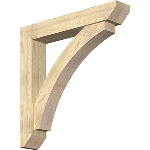 8"W x 46"D x 46"H Thorton Slat Rough Sawn Bracket w/Offset Brace, Douglas Fir