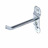 Triton Products 51413 LocHook 4-Inch Single Rod 30-Degree Bend 3/16-Inch Diameter Zinc Plated Steel Pegboard Hook for LocBoard, 5-Pack