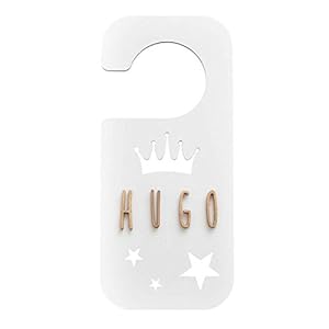 VINTIUN White Door Knob Plate with Letter Kit, Crown/Stars Framed Pictures