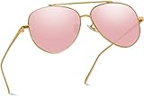 WearMe Pro - Flat Lens Mirrored Revo Metal Frame Aviator Sunglasses